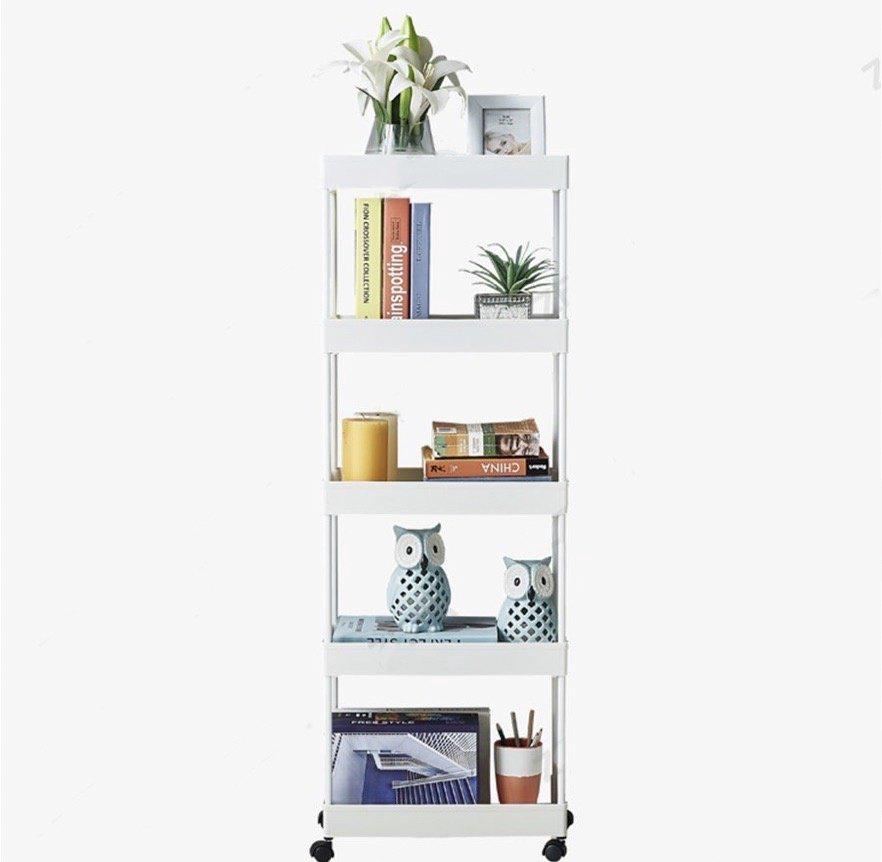 Этажерка ZETA MH-0826-5, металл, пластик, 40x22x116 см, белый купить,NaN