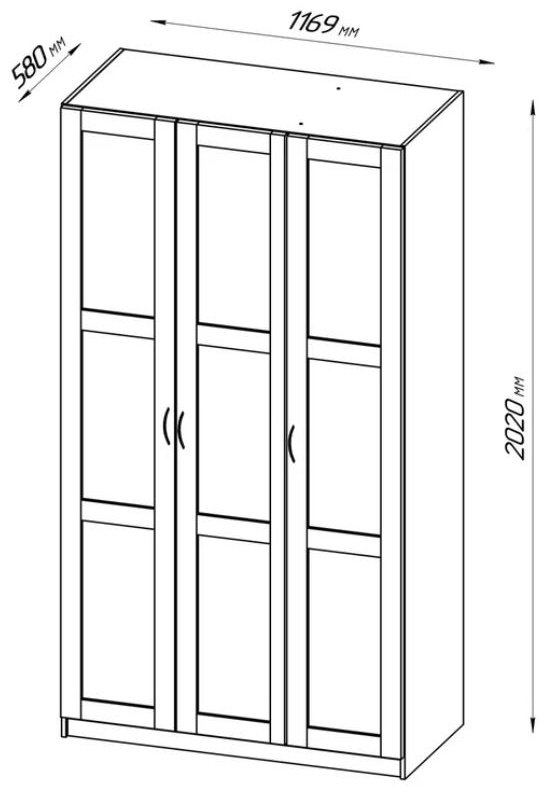 Распашной шкаф СВЕДСТА ПЕГАС, 117x202х58 см, белый купить,NaN