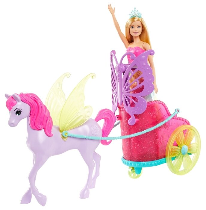 Кукла Mattel Barbie Dreamtopia Сказочный экипаж с фантастической лошадью GJK530 купить,NaN