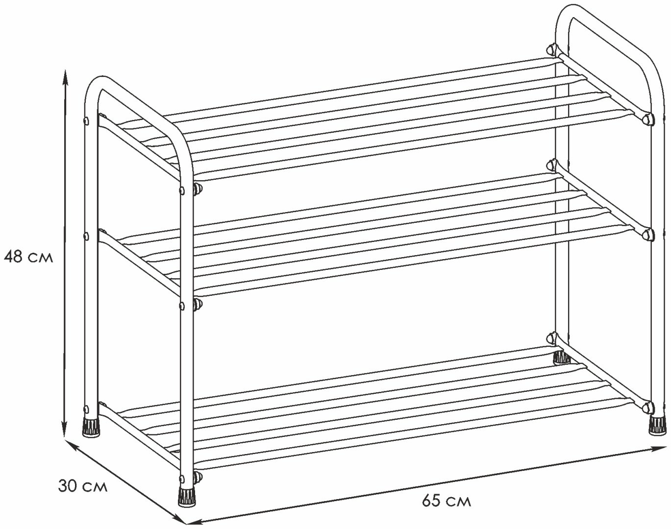 Обувница ЗМИ 65x30x48 см, металл купить,NaN