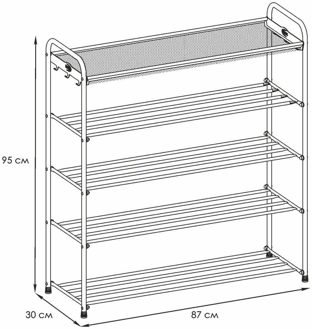 Обувница ЗМИ 80x30x95 см, металл купить,NaN