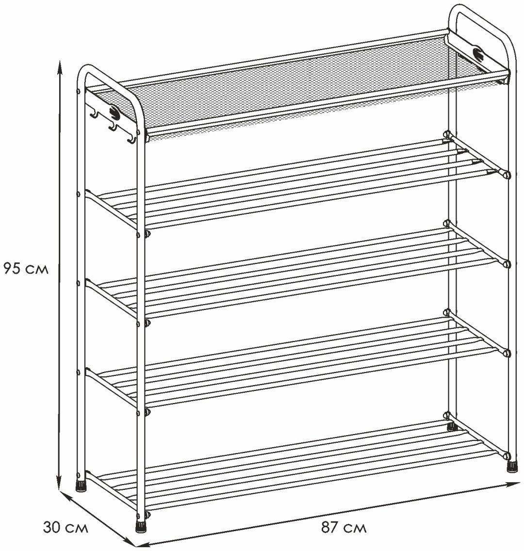 Обувница ЗМИ 80x30x95 см, металл купить,NaN