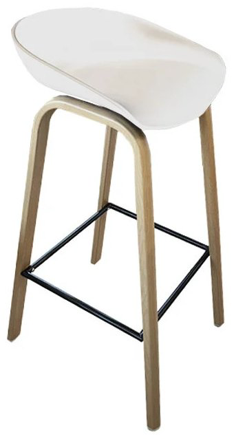Барный стул С48, 85x43x36 см, белый, коричневый 1 шт. купить,NaN
