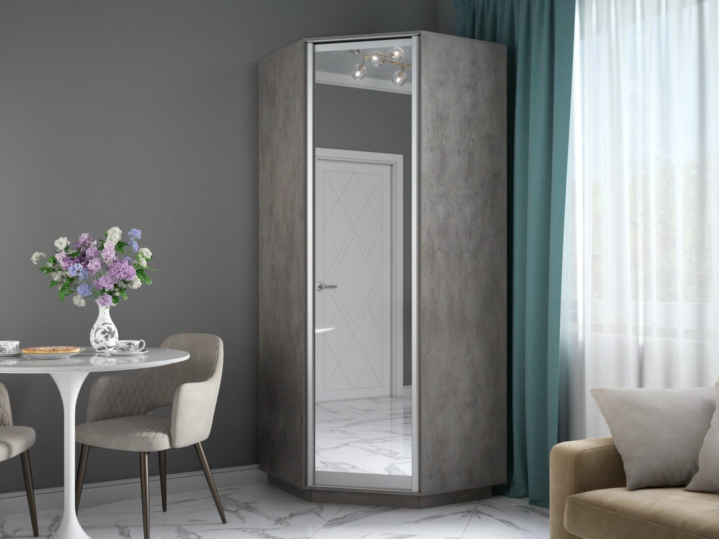 Распашной шкаф Е1 Экспресс, 90x220х90 см, серый купить,NaN