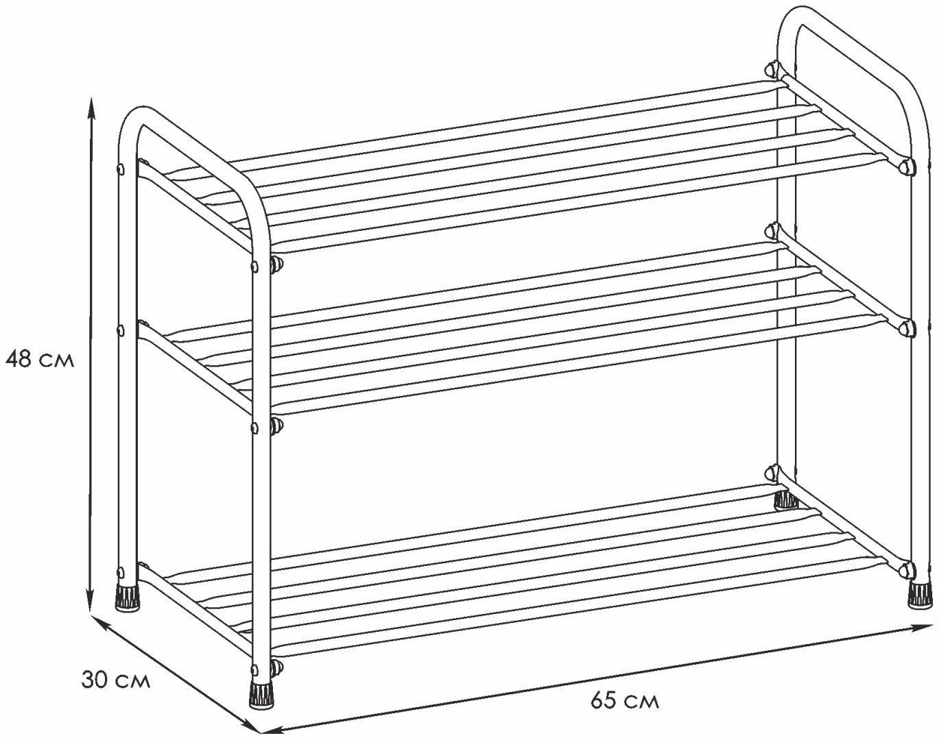 Обувница ЗМИ 65x30x48 см, металл купить,NaN