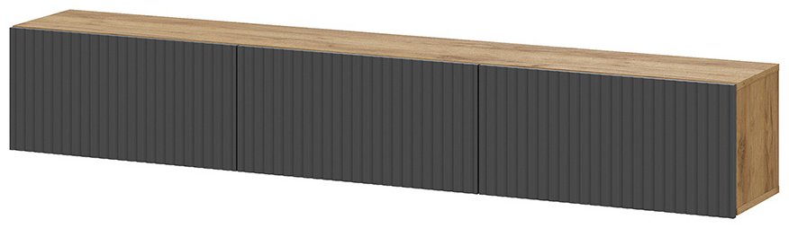 ТВ-тумба навесная ZETA Байкал, 189.8x30x29.6 см, графит, коричневый купить,NaN