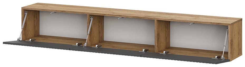 ТВ-тумба навесная ZETA Байкал, 189.8x30x29.6 см, графит, коричневый купить,NaN