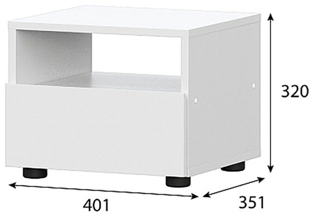 Тумба SV Токио, 40.1x32x36.6 см, белый купить,NaN