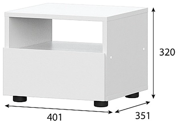 Тумба SV Токио, 40.1x32x36.6 см, белый купить,NaN