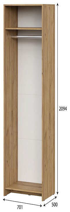 Распашной шкаф SV МСП 1, 70.1x209.4х50 см, коричневый купить,NaN