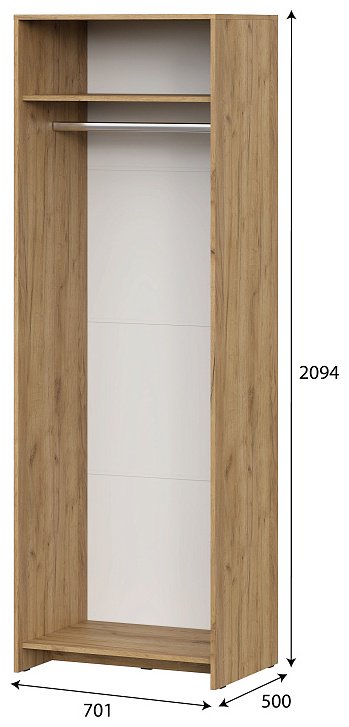 Распашной шкаф SV МСП 1, 70.1x209.4х50 см, коричневый купить,NaN