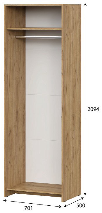 Распашной шкаф SV МСП 1, 70.1x209.4х50 см, коричневый купить,NaN