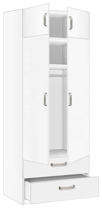 Распашной шкаф БОРОВИЧИ С 8.06, 100x238х54 см, белый купить,NaN