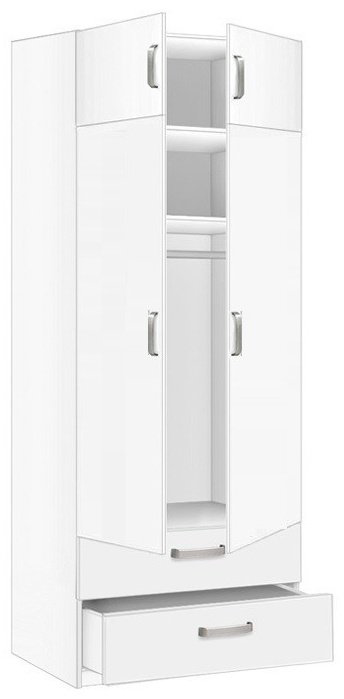 Распашной шкаф БОРОВИЧИ С 8.06, 100x238х54 см, белый купить,NaN