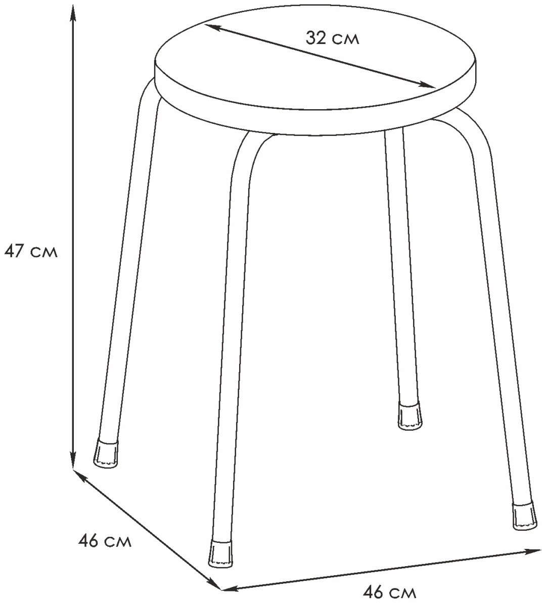 Табурет ЗМИ Пенек, 47x46x46 см, коричневый