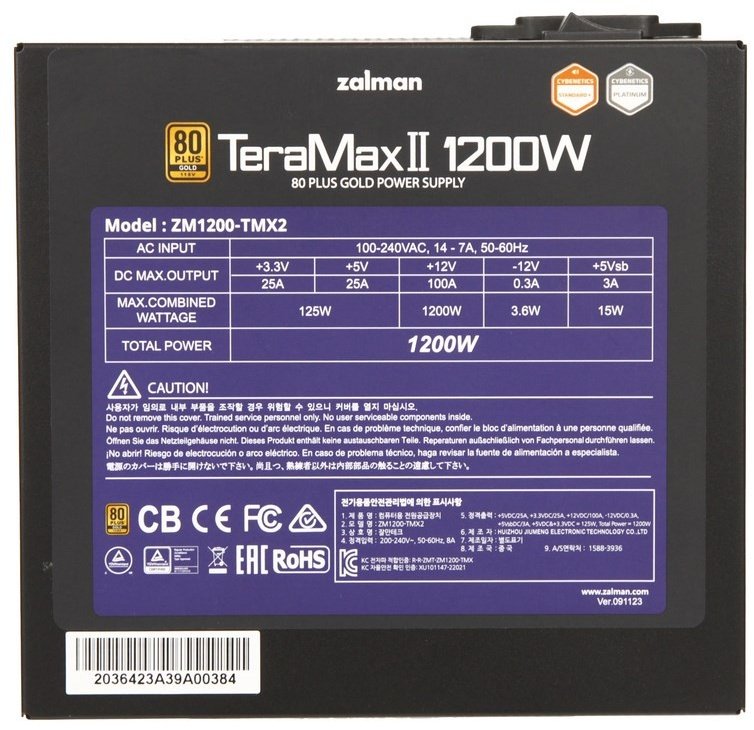 Блок питания Zalman TeraMax II ZM1200-TMX2 1200 Вт купить,NaN