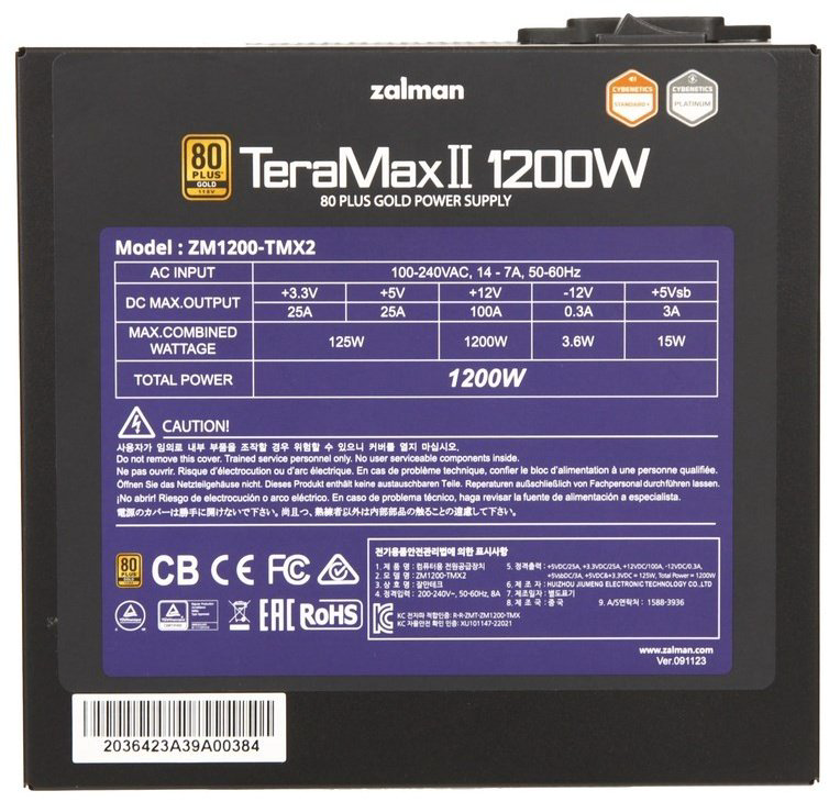 Блок питания Zalman TeraMax II ZM1200-TMX2 1200 Вт купить,NaN