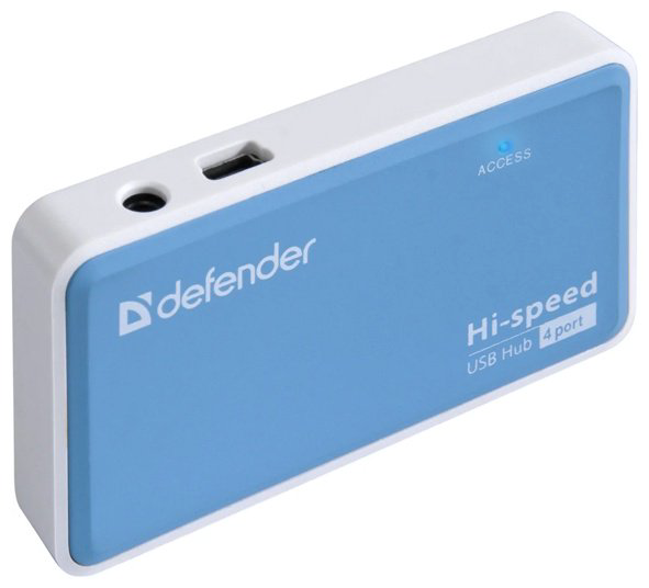 Картридер Defender Quadro Power USB2.0, 4 порта HUB USB 2.0 для USB 2.0