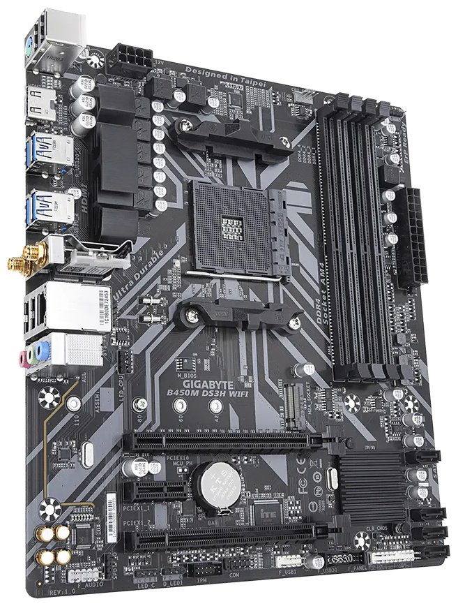 Материнская плата GIGABYTE B450M DS3H WIFI купить,56192