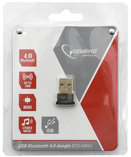 Bluetooth адаптер Gembird BTD-MINI5 черный купить,NaN