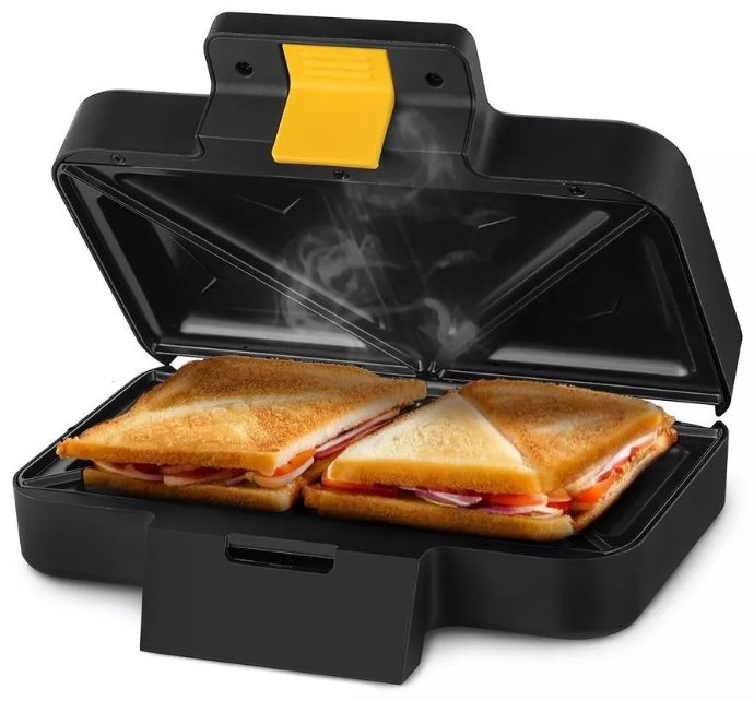 Сэндвичница Kitfort КТ-3672 черный, желтый