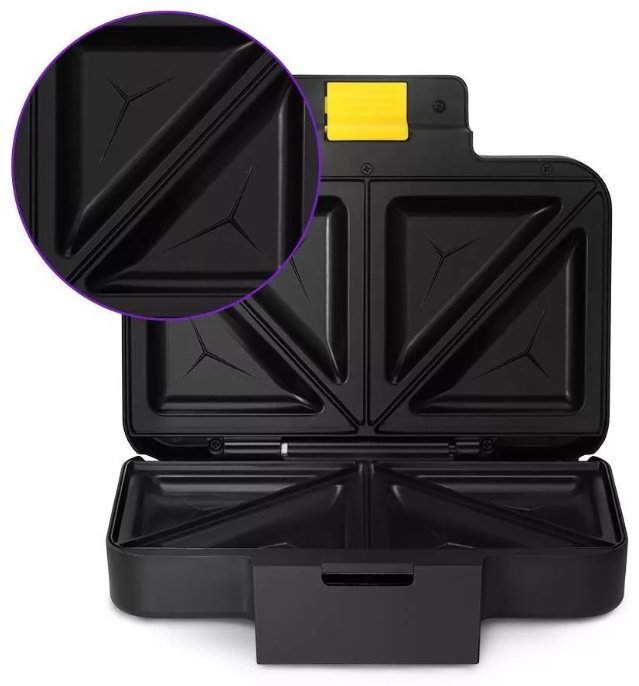 Сэндвичница Kitfort КТ-3672 черный, желтый