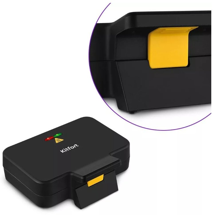 Сэндвичница Kitfort КТ-3672 черный, желтый