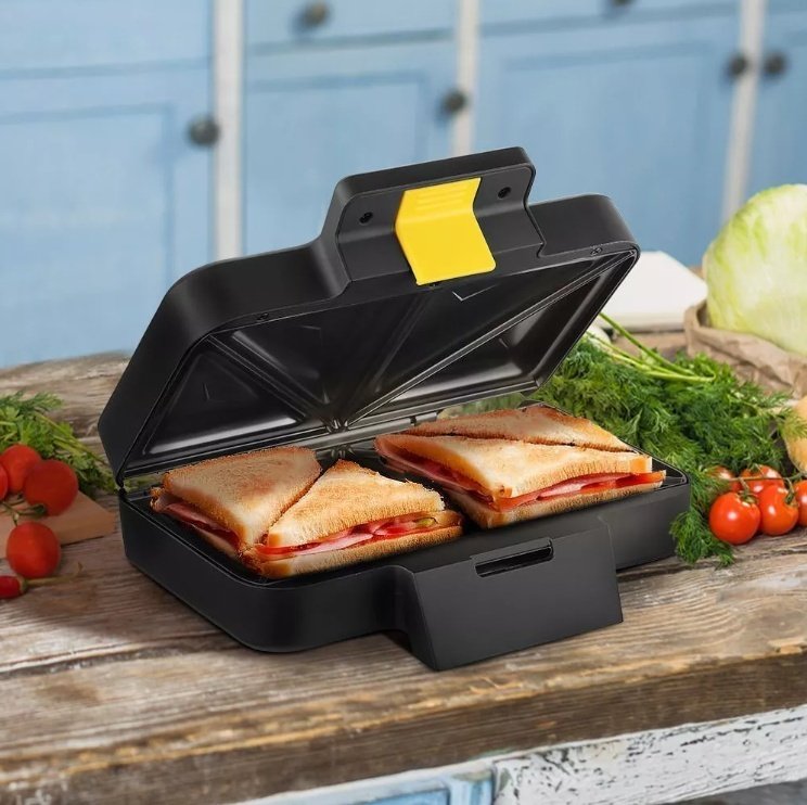 Сэндвичница Kitfort КТ-3672 черный, желтый