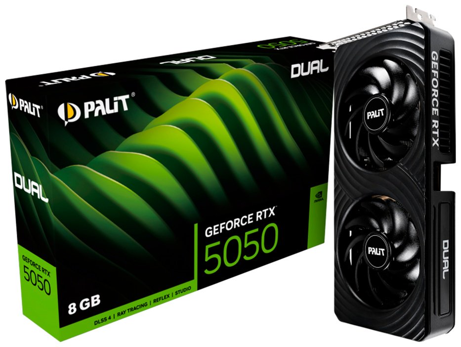 Видеокарта Palit RTX5050 DUAL 8G (NE65050019P1-GB2070D) 8 Гб