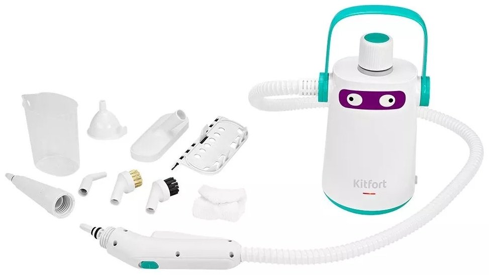 Пароочиститель Kitfort KT-9109-3 белый, бирюзовый купить,NaN