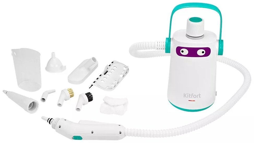 Пароочиститель Kitfort KT-9109-3 белый, бирюзовый купить,NaN
