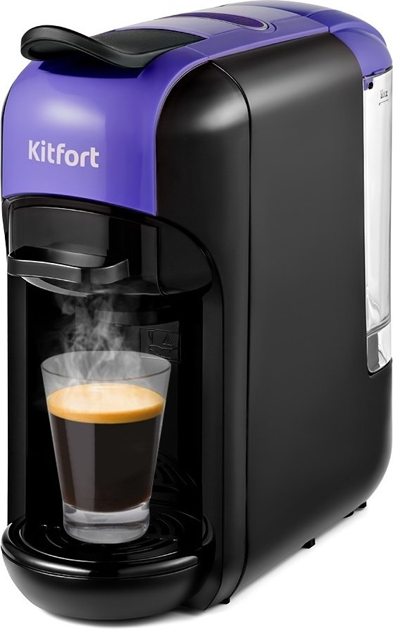 Кофеварка Kitfort КТ-7105 черный, фиолетовый