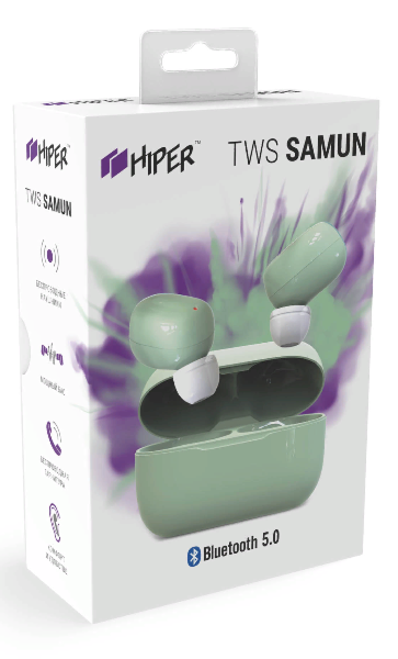 Наушники Hiper Samun TWS зеленые купить,NaN