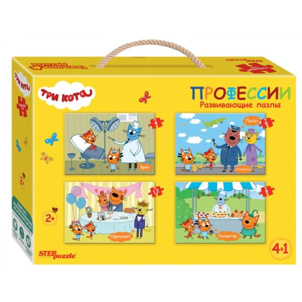 Пазл-мозаика Step Puzzle Напольный средний "Три кота" (АО "СТС")