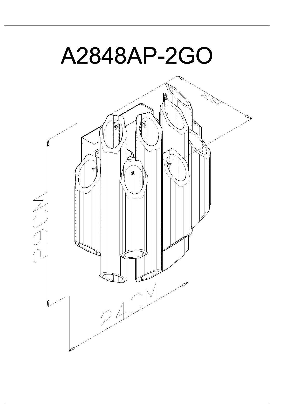 Настенный светильник Arte Lamp Jastin A2848AP-2GO купить,NaN