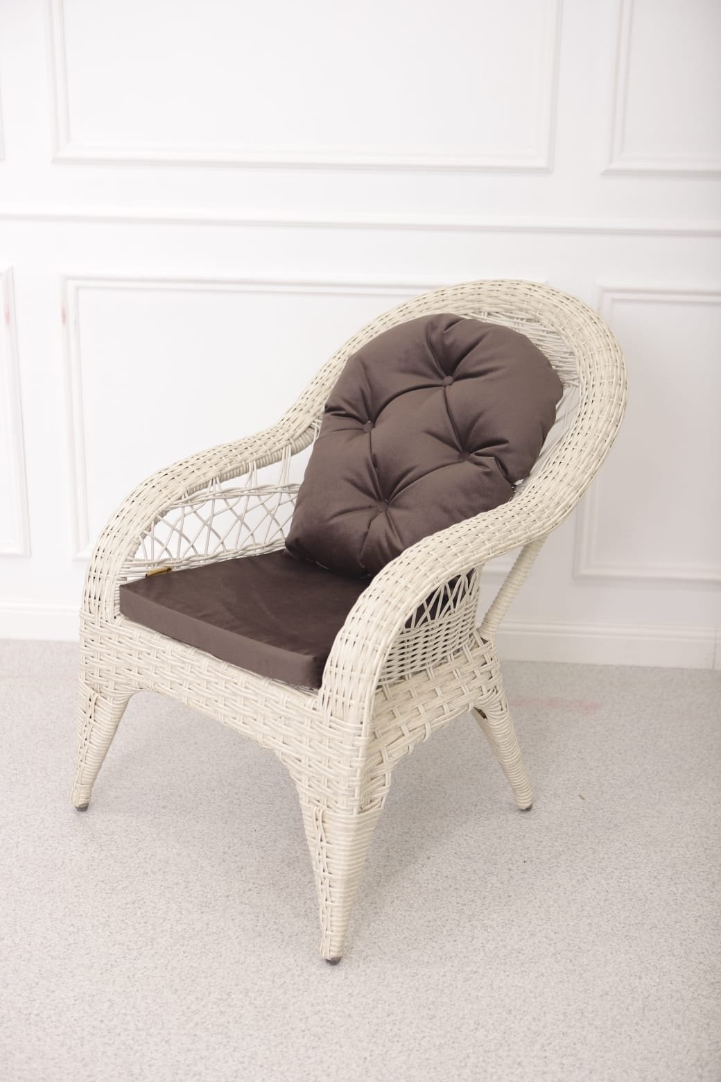 Кресло Nik Rattan Izabella белый купить,NaN