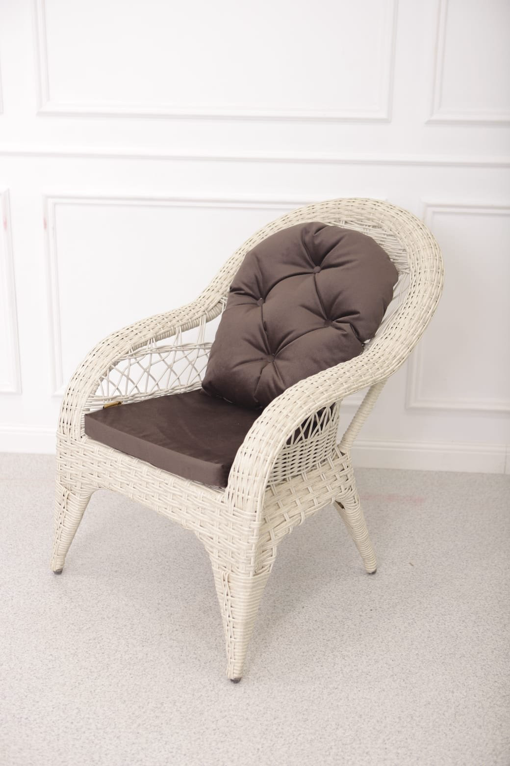 Кресло Nik Rattan Izabella белый купить,NaN