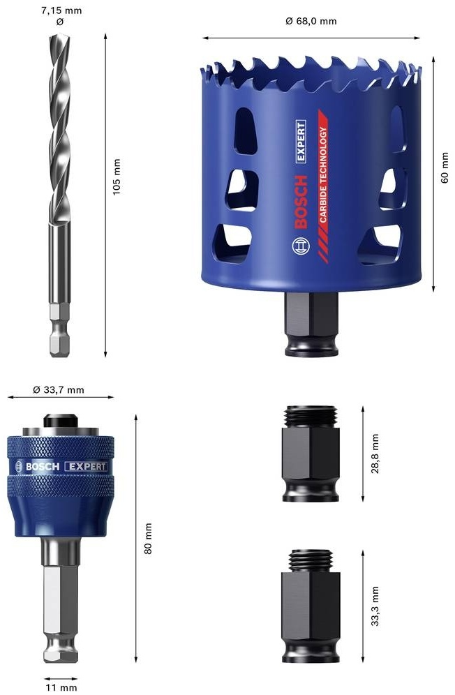 Коронка Bosch 2608900450 68 мм L 60 мм 1 шт купить,27234