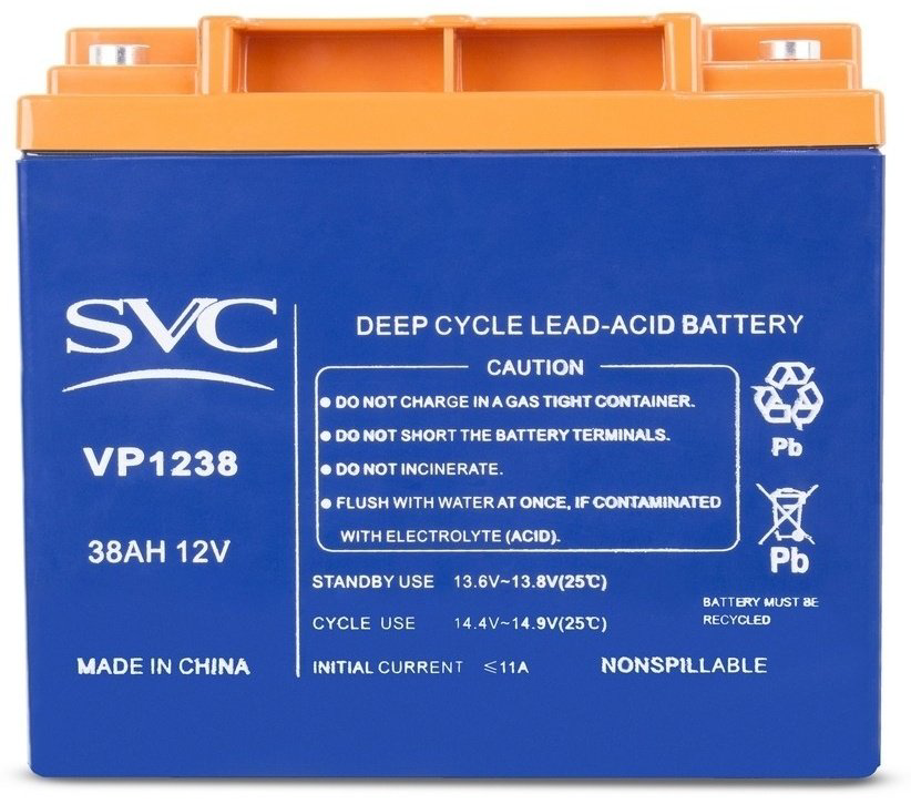 Аккумулятор SVC VP1238 12В 38 Ач синий купить,49458