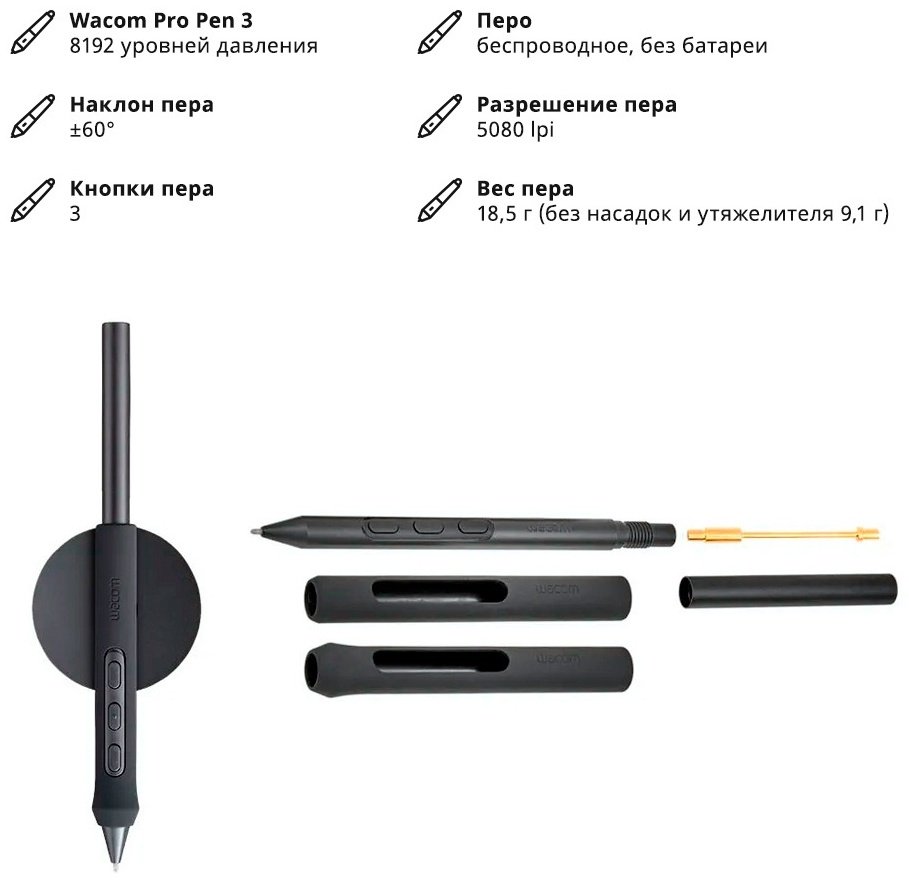 Графический планшет Wacom Intuos Pro pen tablet large черный