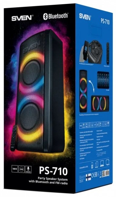 Портативная колонка Sven PS-710 Black - ForteMarket Портативная колонка Sven PS-710 Black купить,82890