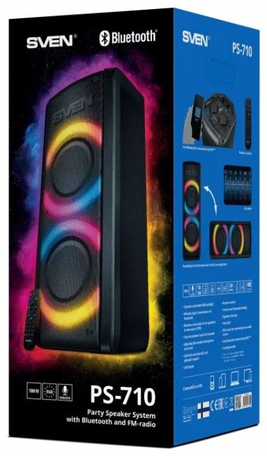 Портативная колонка Sven PS-710 Black - ForteMarket Портативная колонка Sven PS-710 Black купить,82890