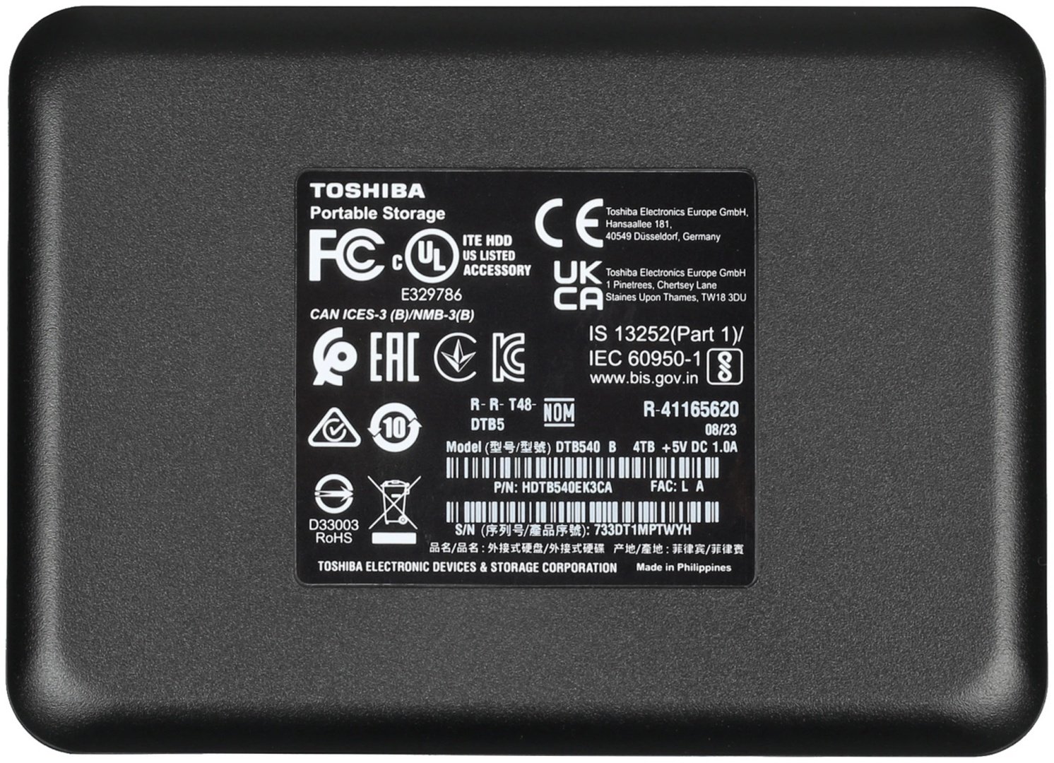 Внешний накопитель Toshiba HDTB540EK3CA 4000 Гб купить,NaN