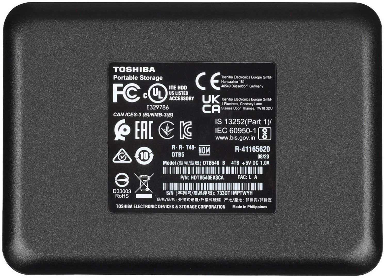 Внешний накопитель Toshiba HDTB540EK3CA 4000 Гб купить,NaN