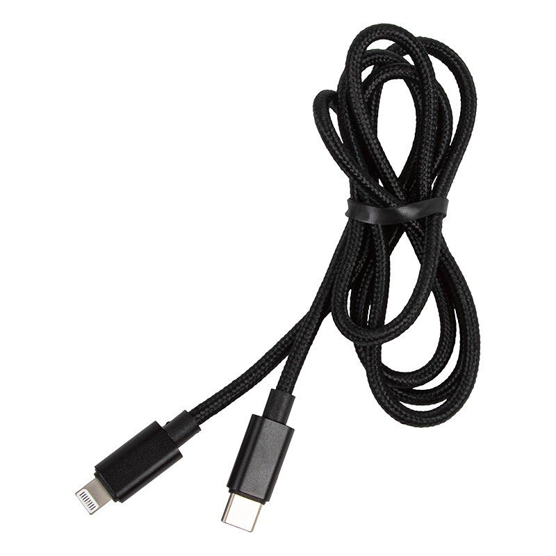  Кабель LP USB Type-C/Apple Lightning 8pin Power Delivery 18W в текстильной оплетке черный/коробка купить,NaN