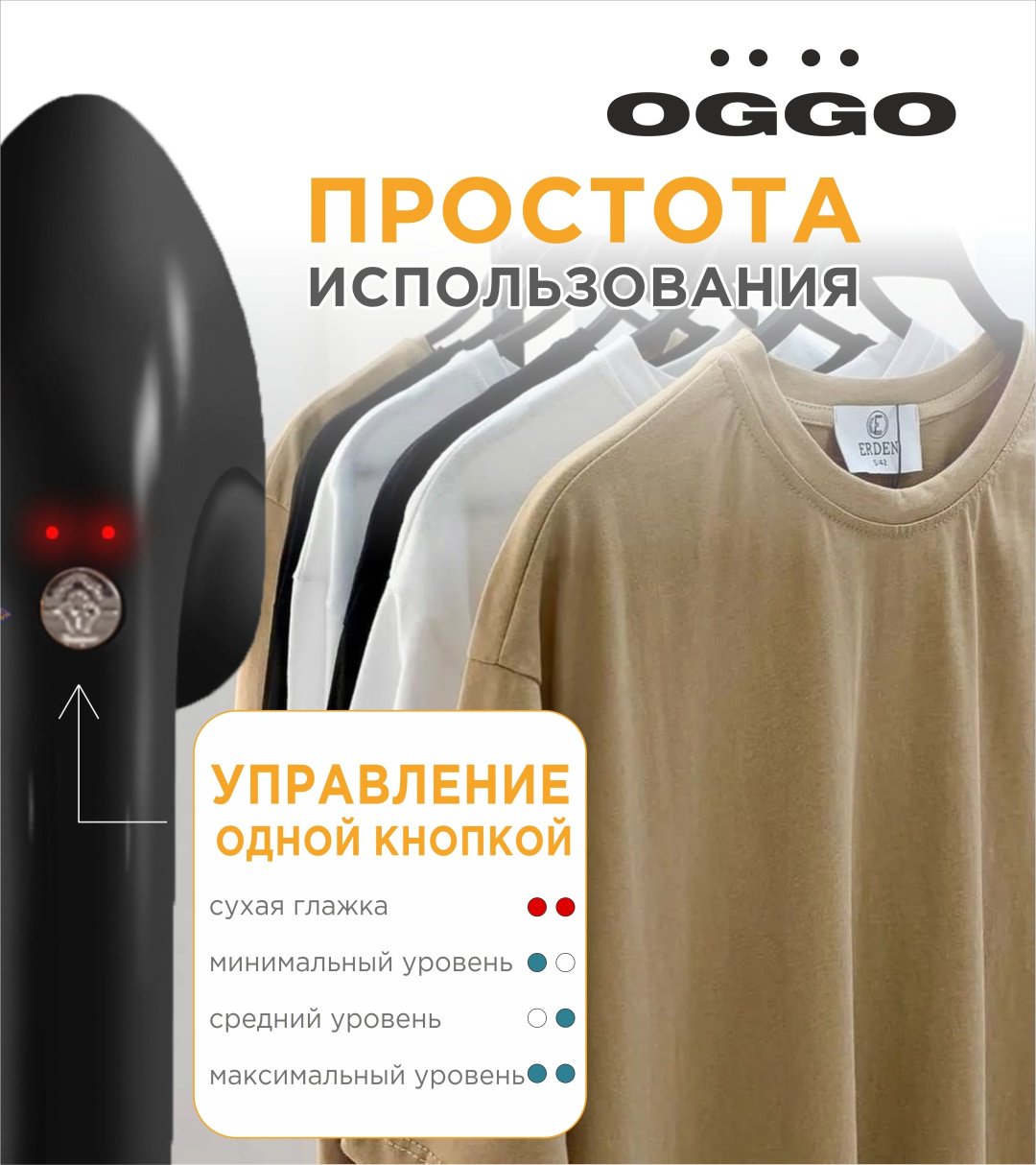 Отпариватель OGGO LMS101 черный