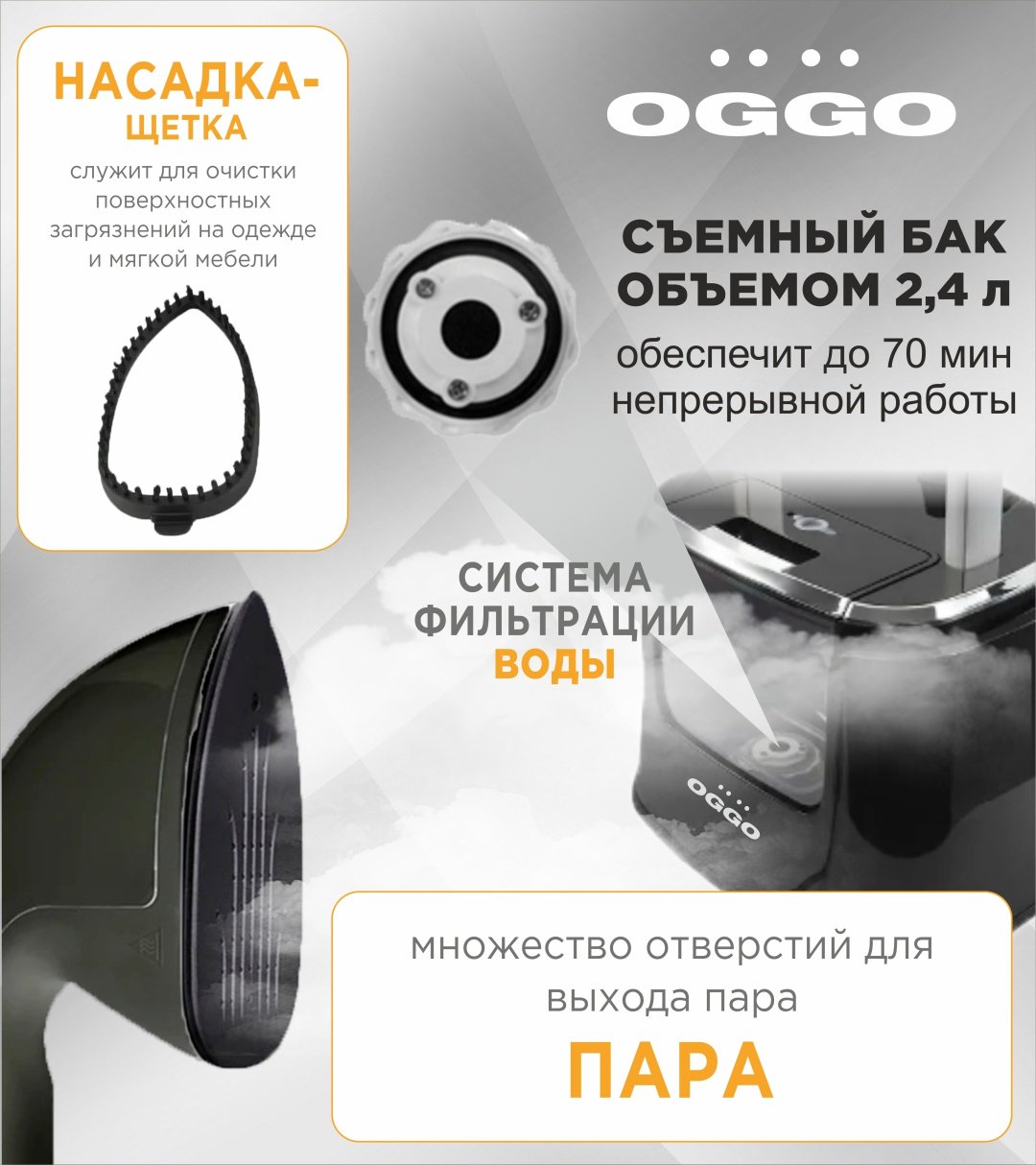 Отпариватель OGGO LMS101 черный купить,64990