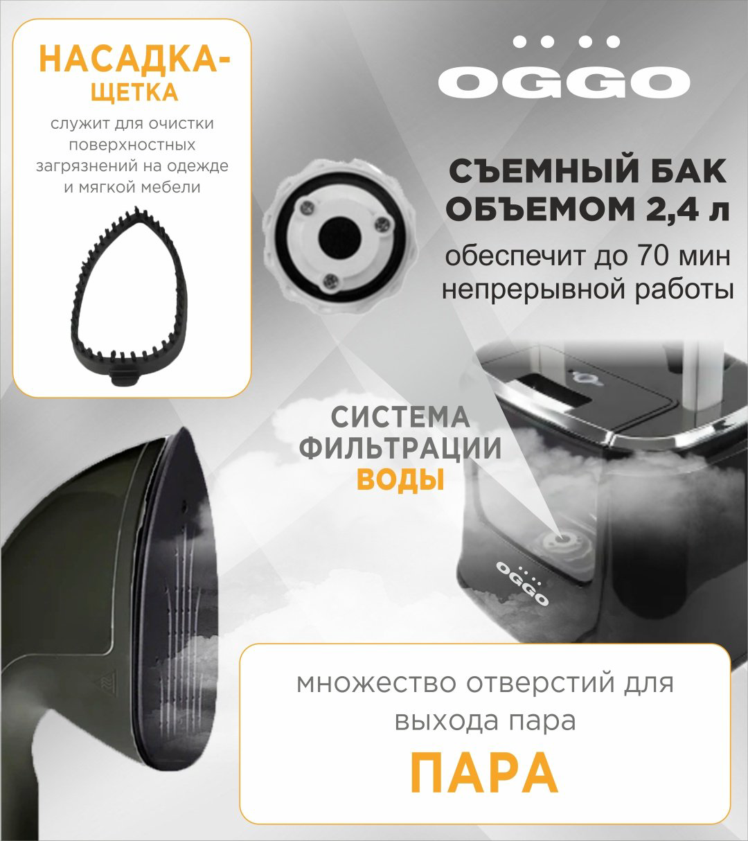 Отпариватель OGGO LMS101 черный купить,64990