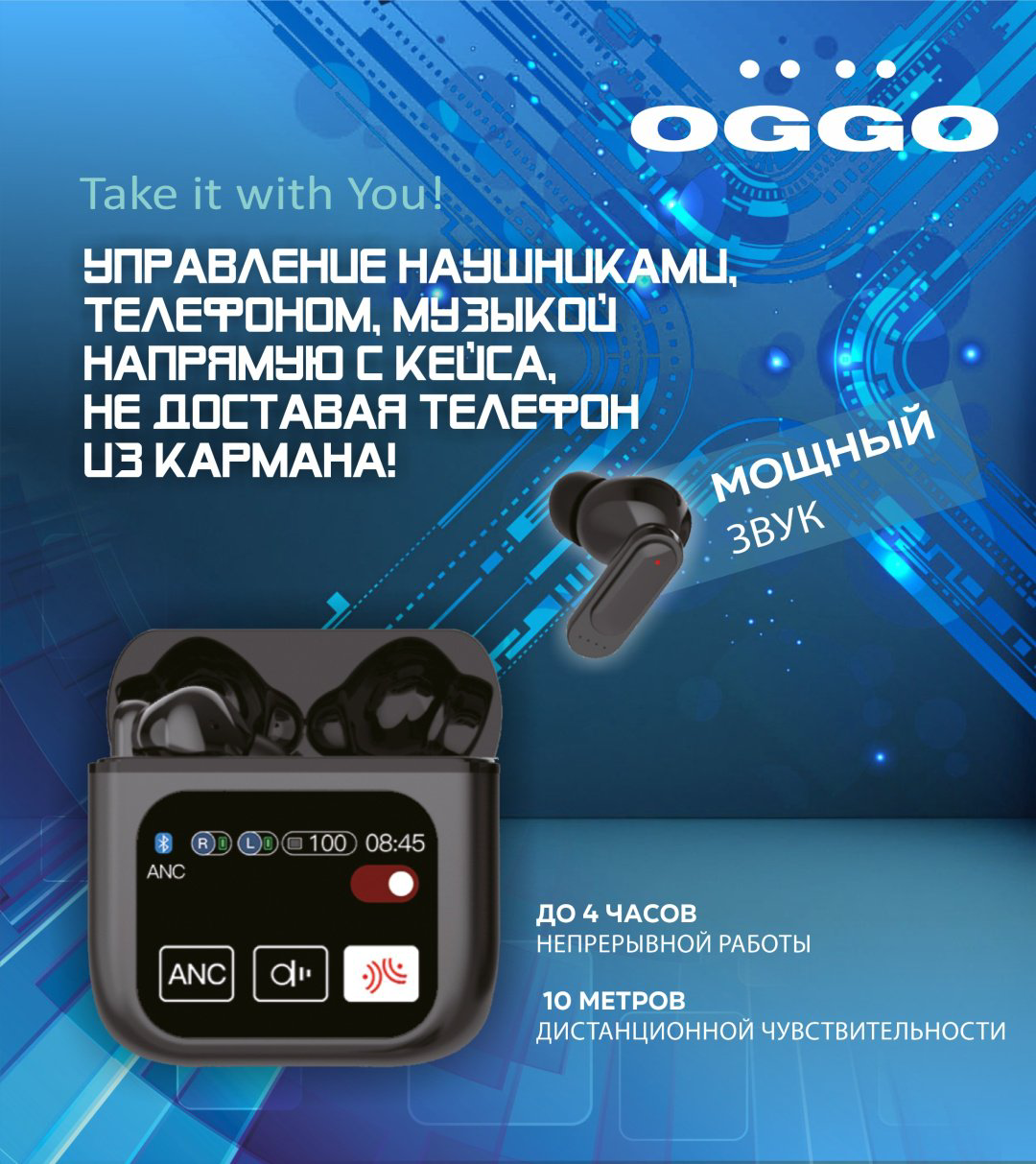 Наушники OGGO Air Pro Pure Bass черный купить,7990