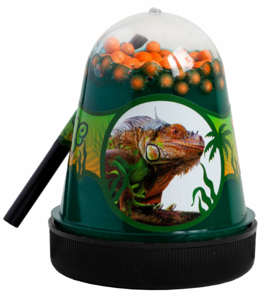 Игрушка Slime Jungle с пенопластовыми оранжевыми шариками Игуана 130г купить,NaN